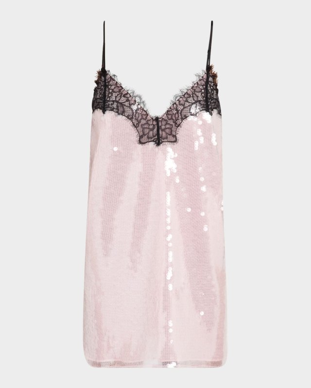 Olive Sequined Mini Dress